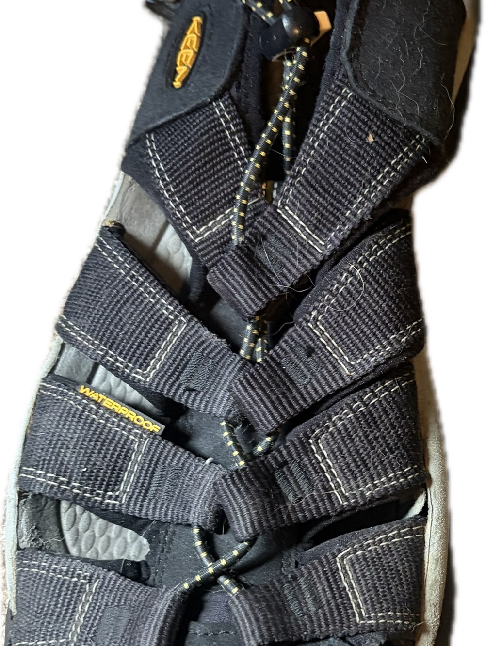 Keen Men’s Black Sandal with Yellow Accents